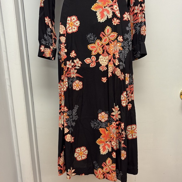 Free People MIRANDA Midi Dress in Black Combo Size 4 - Picture 9 of 13